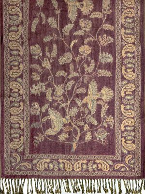 violet Persian botanical pashmina shawl